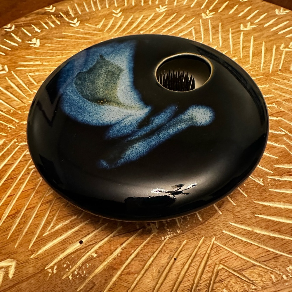 Ikebana Ceramic Flower Frog, Signed
